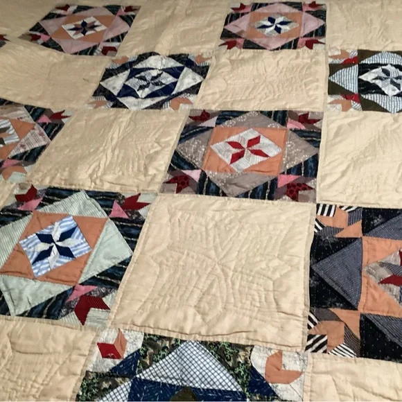 Cream Geometric Quilt Timeless Design Bedding
